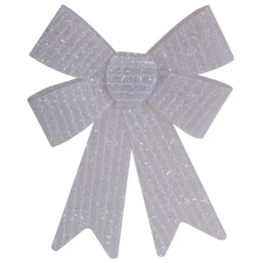 Christmas Silver Glitter Bow - Single Bow